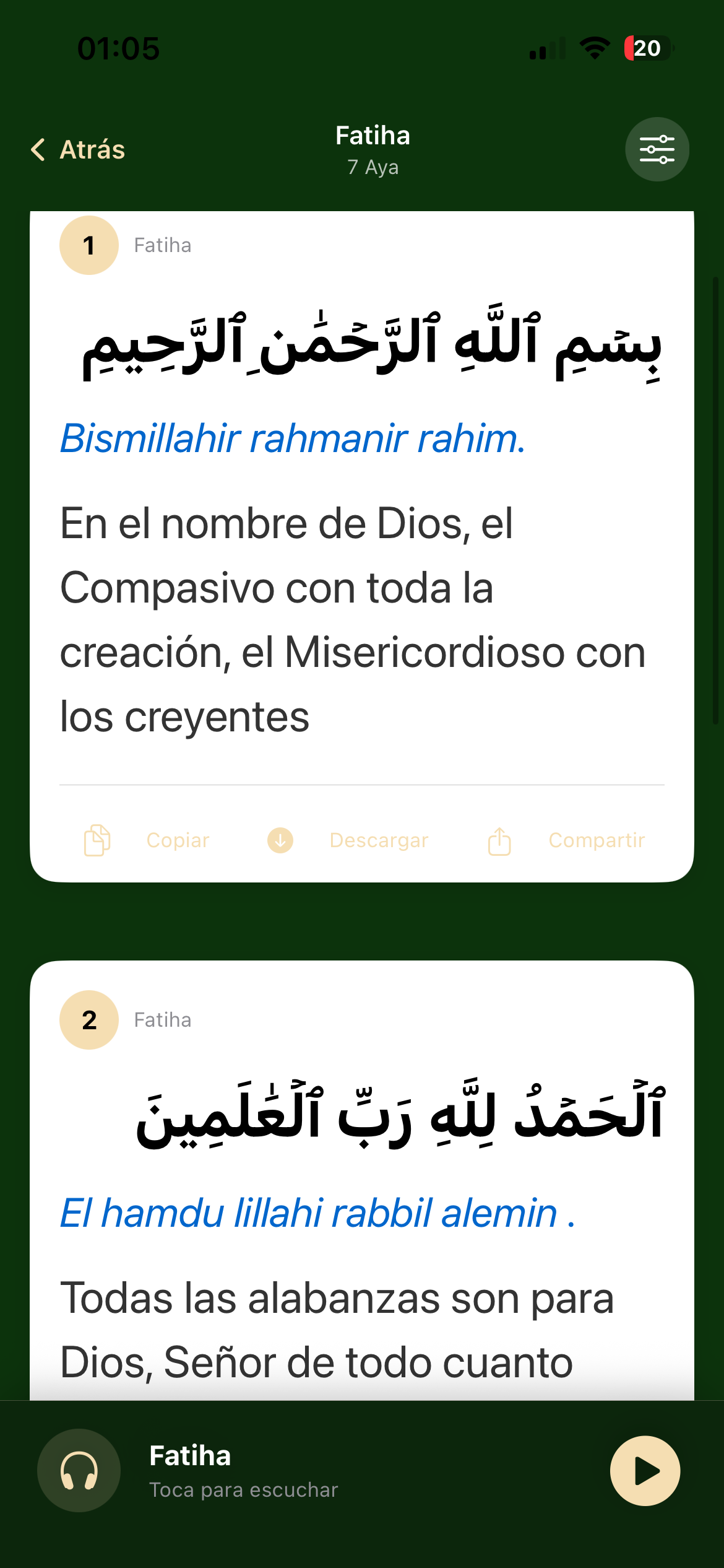 Escuchar Corán