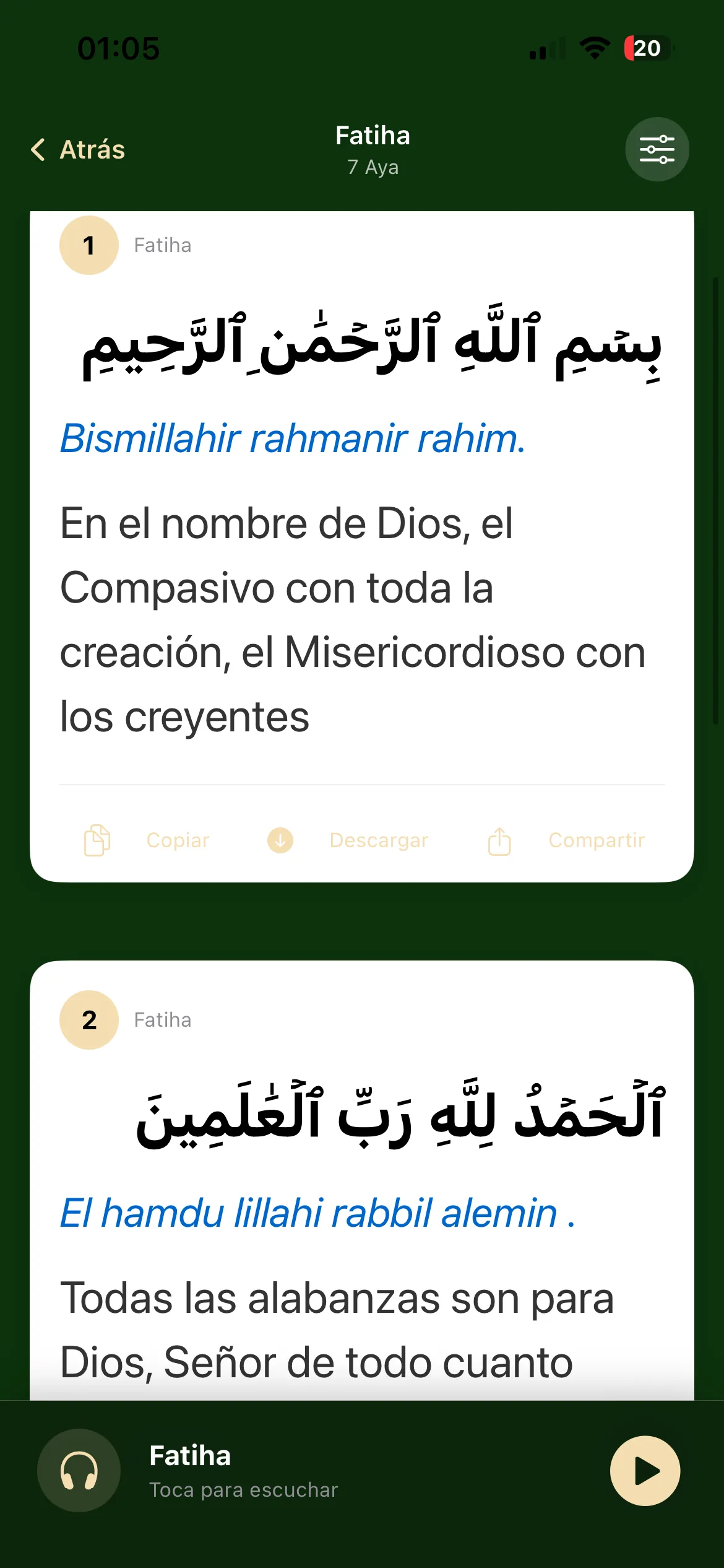 Escuchar Corán